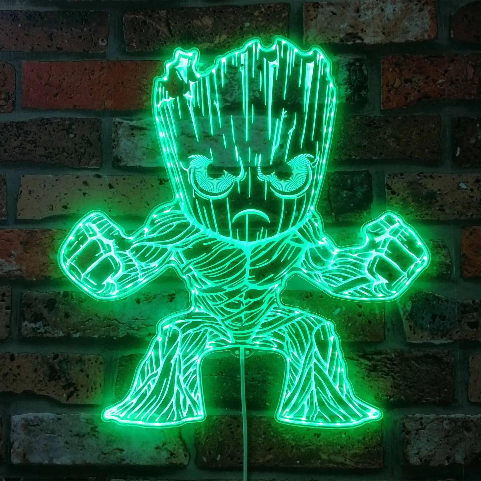 Groot Dynamic Edge RGB LED Light Sign, Game Room Decor, Gaming Night Light