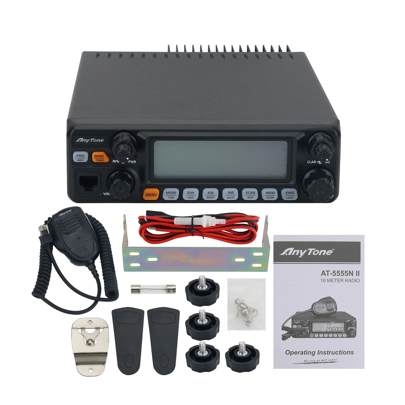 

New ANYTONE AT-5555N II 25.615~30.105MHz CB Radio Mobile Radio Transceiver with 40 Channels for Vehicle Use