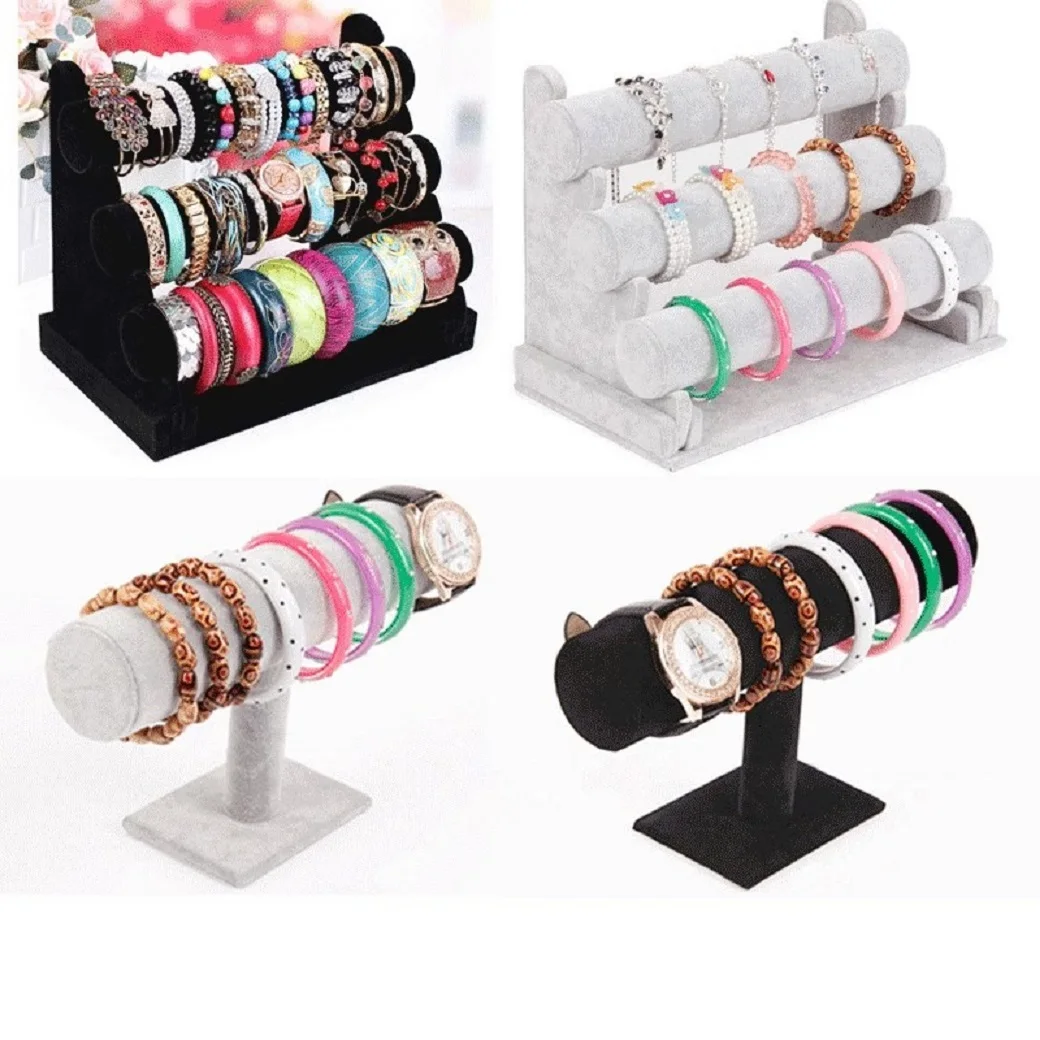 

Velvet single-layer three-layer bracelet rack jewelry display rack