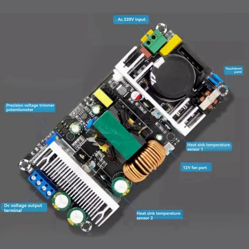 300W High Power Switching Power Board With Temperature Control Protection Adjustable Module AC170-260V To DC12V25A Without Fan