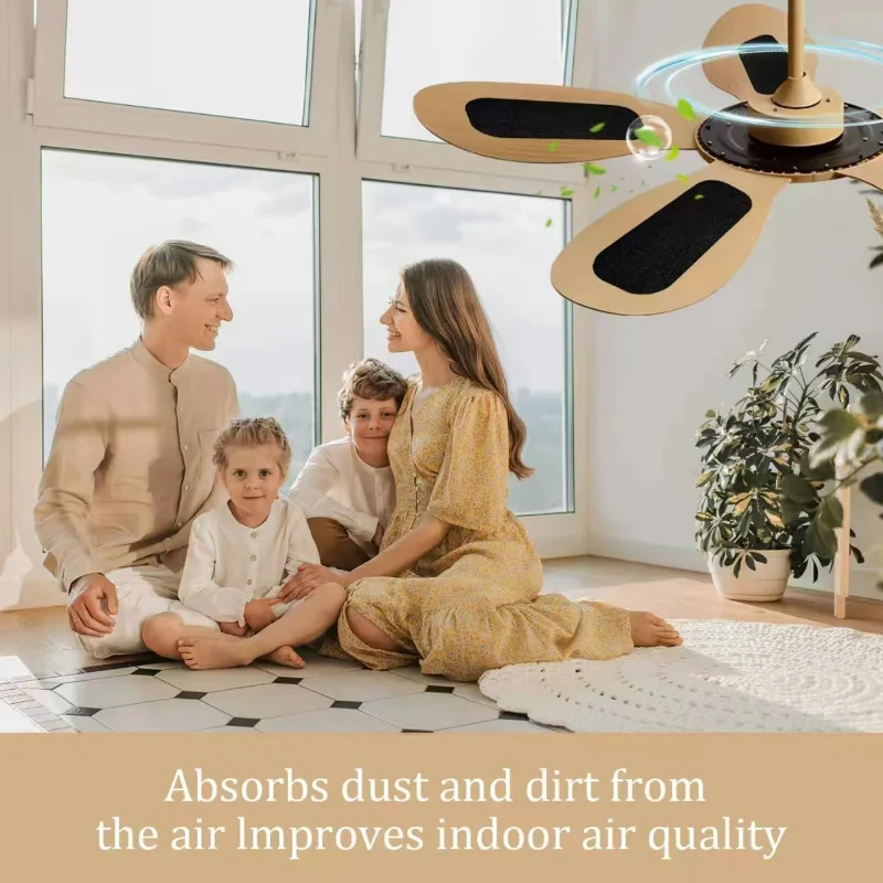 Confezione da 5 filtri per ventilatori da soffitto, filtri per ventilatori da soffitto per pale, filtri a carbone attivo per ventilatori da soffitto, filtri dell'aria per ambienti comuni