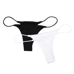 Bikini de talla grande para mujer, de algodón de tiro bajo S-XL, bragas, ropa interior, tangas