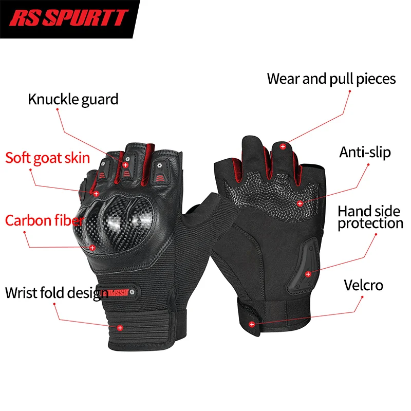 Summer Half Finger Motorcycle Gloves Breathable Mesh Touchscreen Anti-Slip Motocross Riding MTB Biker Protective Gear Men Women
