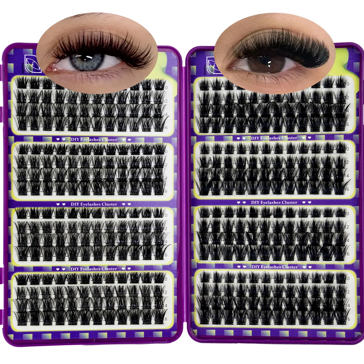 Braune Cluster-Wimpern DIY Einzelne Wimpernbüschel Natürliche Wispy-Wimpernverlängerungen Band Sauberer Mädchen-Make-up-Look Wiederverwendbar – Detail 5