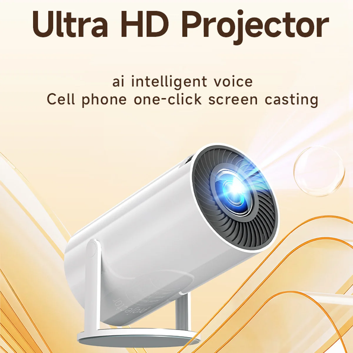 

HY320 Mini Newly Native 720P Android 11 4K Projector 300ANSI Wifi6 BT5.0 Cinema Outdoor Portable 180° Rotable Projector
