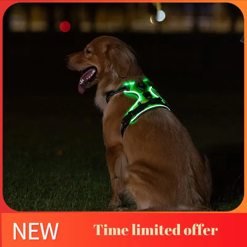 

ABHU Luminous Pet Harness Luminous Dog Harness Adjustable Luminous Pet Chest Strap