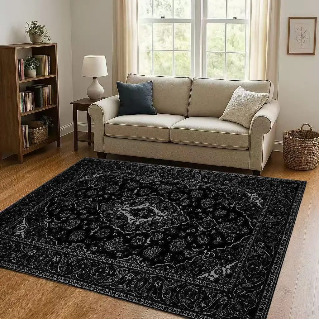 

Luxurious Turkey Persian Bohemian Living Room Non-Slip Area Rug Soft Carpet for Bedroom and Sofa ,Easy Clean Home Decor Doormat