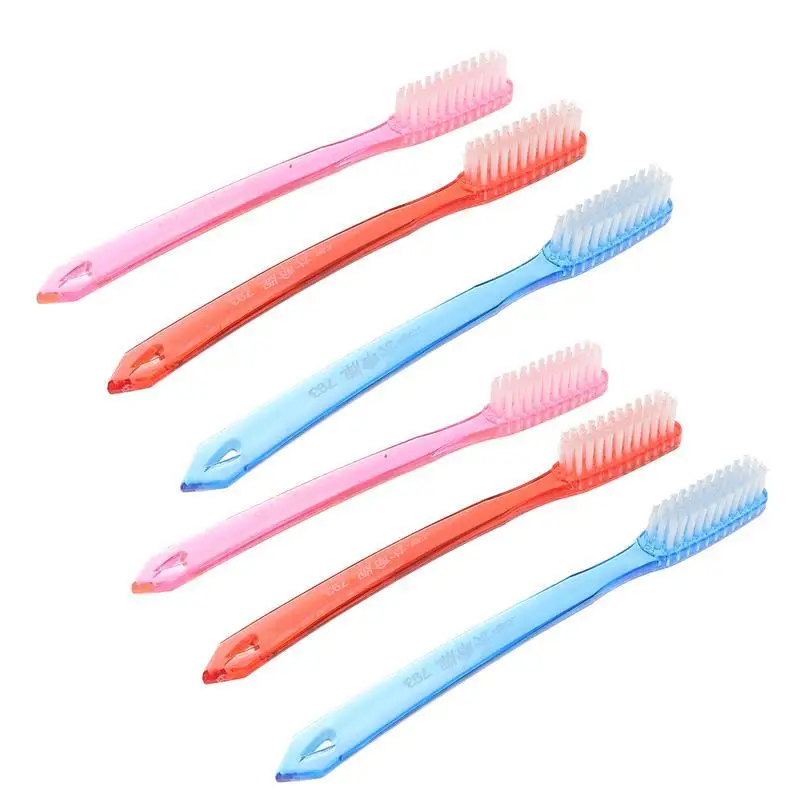 6pcs Hard Head Firm Cleaning Toothbrushes Adults Manual Toothbrushes Hard Bristles Toothbrush For Teeth Stain Cleaning (Random)