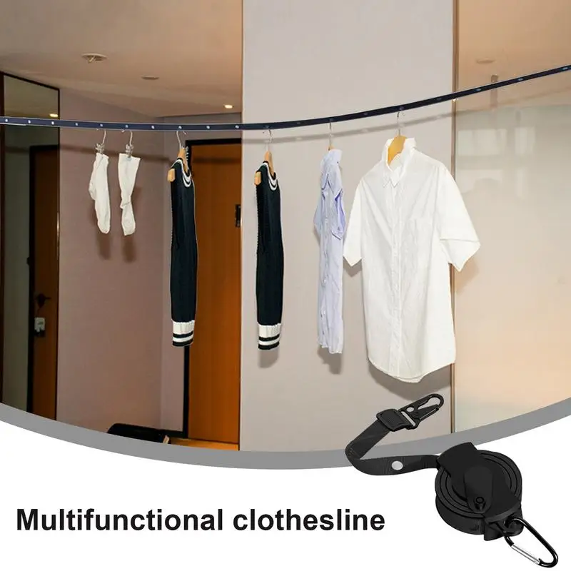 Retractable Portable Clothesline For Travel With 34 Storage Holes Retractable Camping Laundry Rope No-Punching Clothing Storage