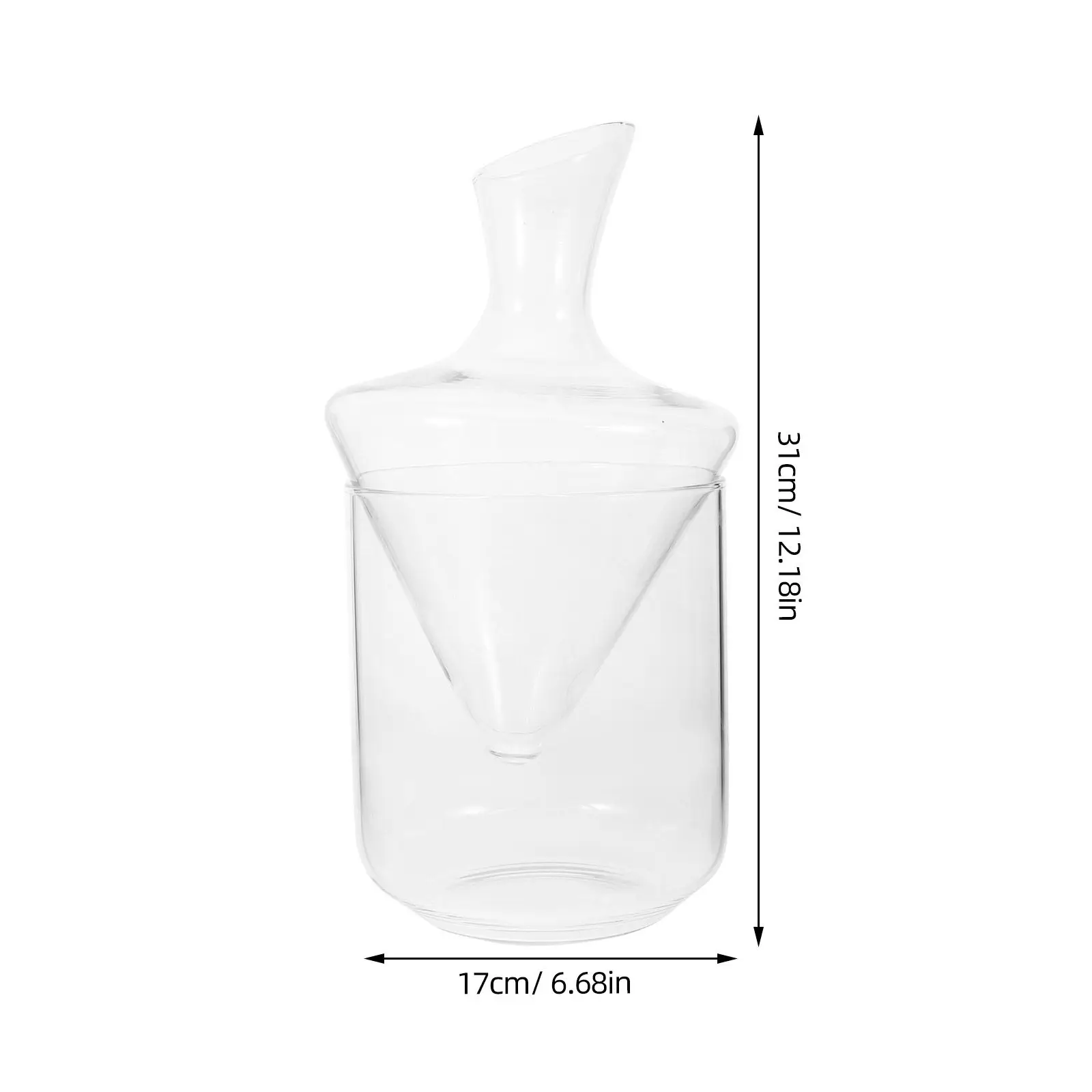 1Pcs High-End Glass Wine Decanter Set Fine Craftsmanship Transparent Oblique Decanter for Whiskey Vodka Liquor Sobering Flavor