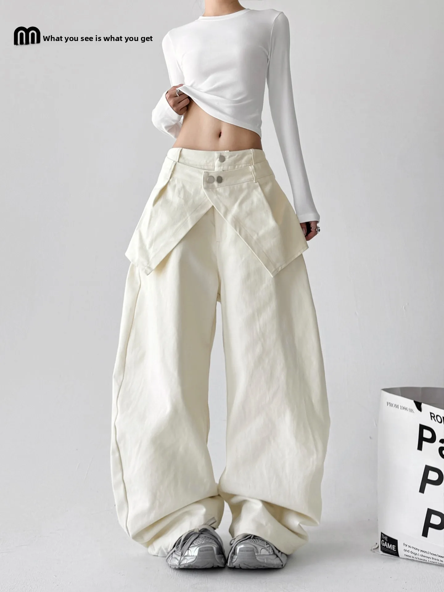 

Summer 2026 Women's Loose High-Waist Wide-Leg Jeans Casual Chic Lazy Style Korean Slimming Denim Trousers for Ladies