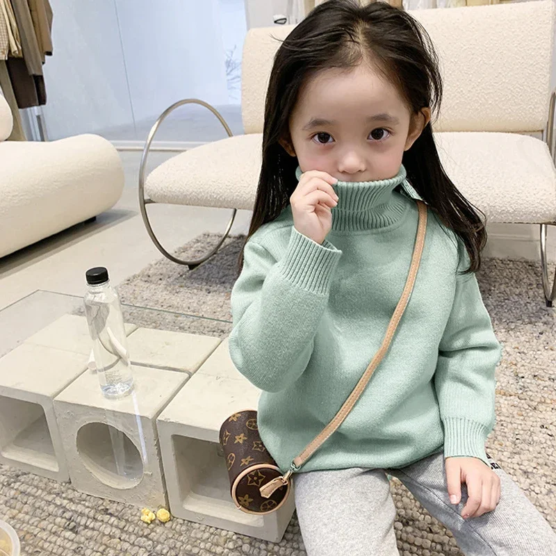 

Girls' plush sweater One piece plush thickened western-style high collar mink wool children's winter clothing baby base coat