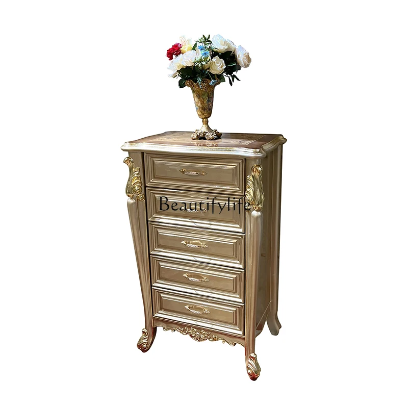

*French solid wood chest of drawers, European luxury carved chest of drawers, living room