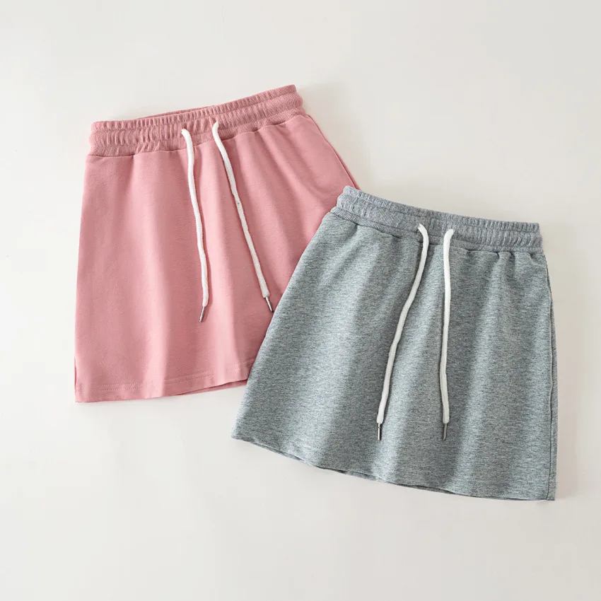Girls Short Skirt 2025 Spring Summer Cotton Sports Casual Half Skirt Children A-line Skirt Simple Versatile