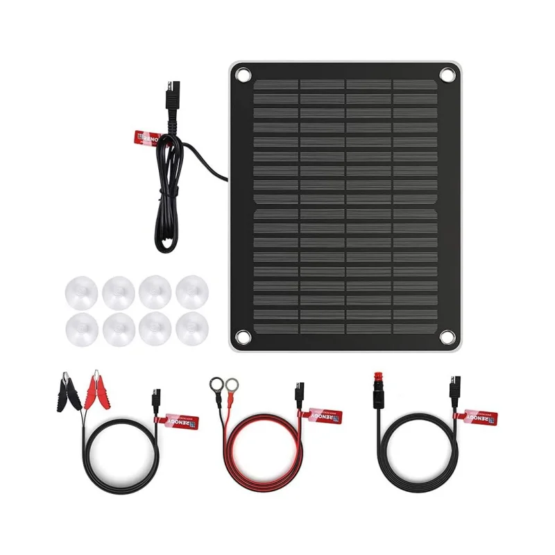 Renogy 5 Watts صيانة شاحن البطارية الشمسية المحمولة، احتياطية لشاحنة الدراجات النارية البحرية والقوارب #1