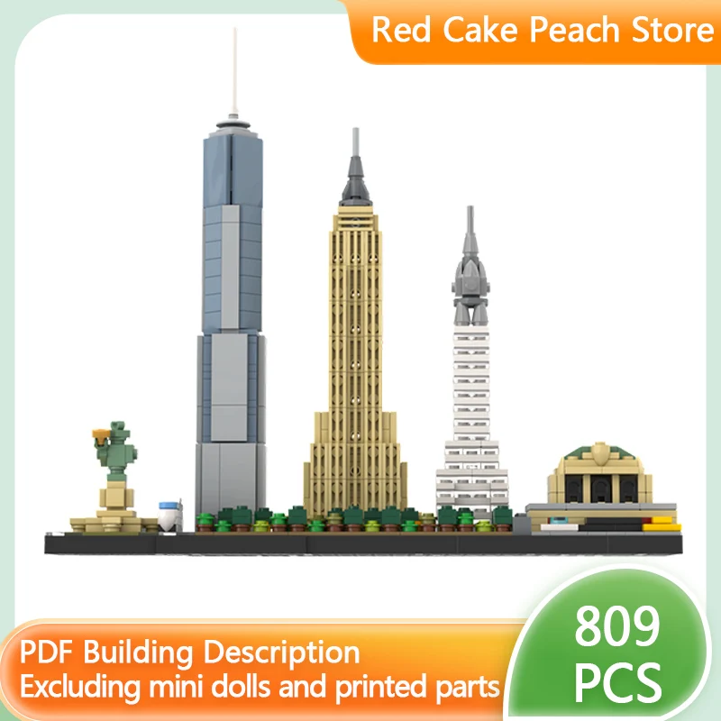 

City Street View Model MOC Building Bricks New York Architecture Modular Technology Children Holiday Gifts Assemble Toys Suit