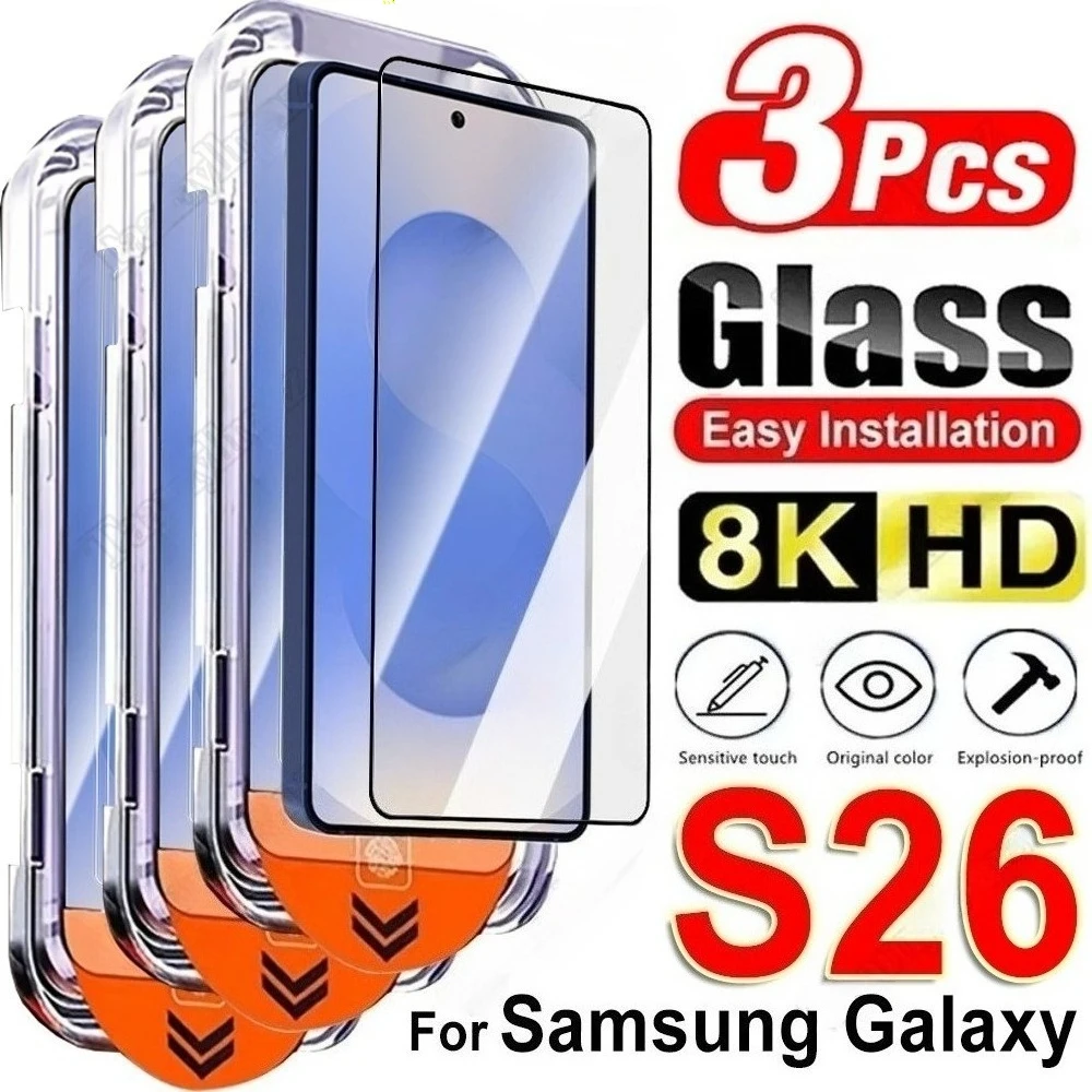 3 Stück HD Vollbild-Displayschutzfolie für Samsung Galaxy S26 S25 S24 Ultra S23 S22 S21 Plus S25 S24 S25 FE Edge Einfache Installation Glas