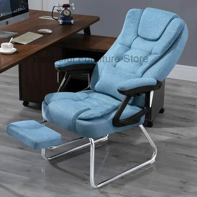 Back Cushion Stretch Office Chair Executive Full Body Modern Recliner Work Chair Footrest Soft Silla Plegable Office Furniture