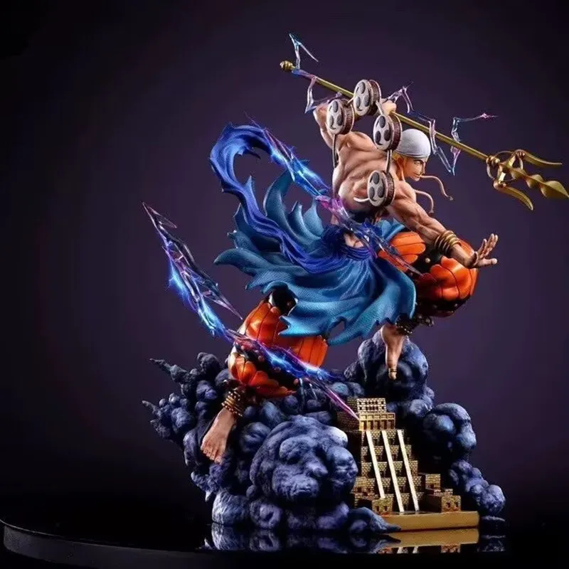 One Piece Thunder God Ainilu Figur Aksi Magnetik Patung Koleksi Model Kotak Boneka Ornamen Buatan Tangan Hadiah Ulang Tahun Anak Laki-laki Ideal