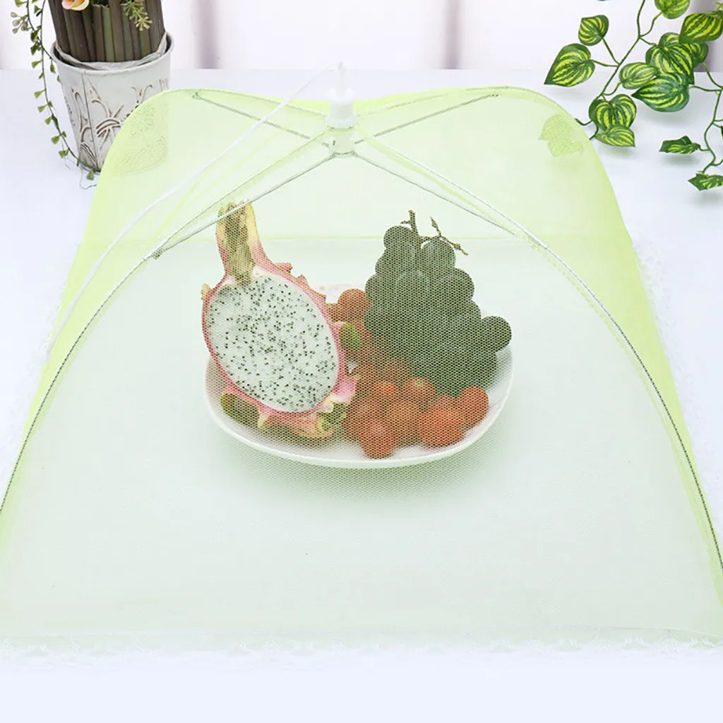 2 Large Pop-Up Mesh Screen Protect Food Cover Tent Dome Net Umbrella Picnic Kitchen Folded Mesh Anti Fly Mosquito Umbrella