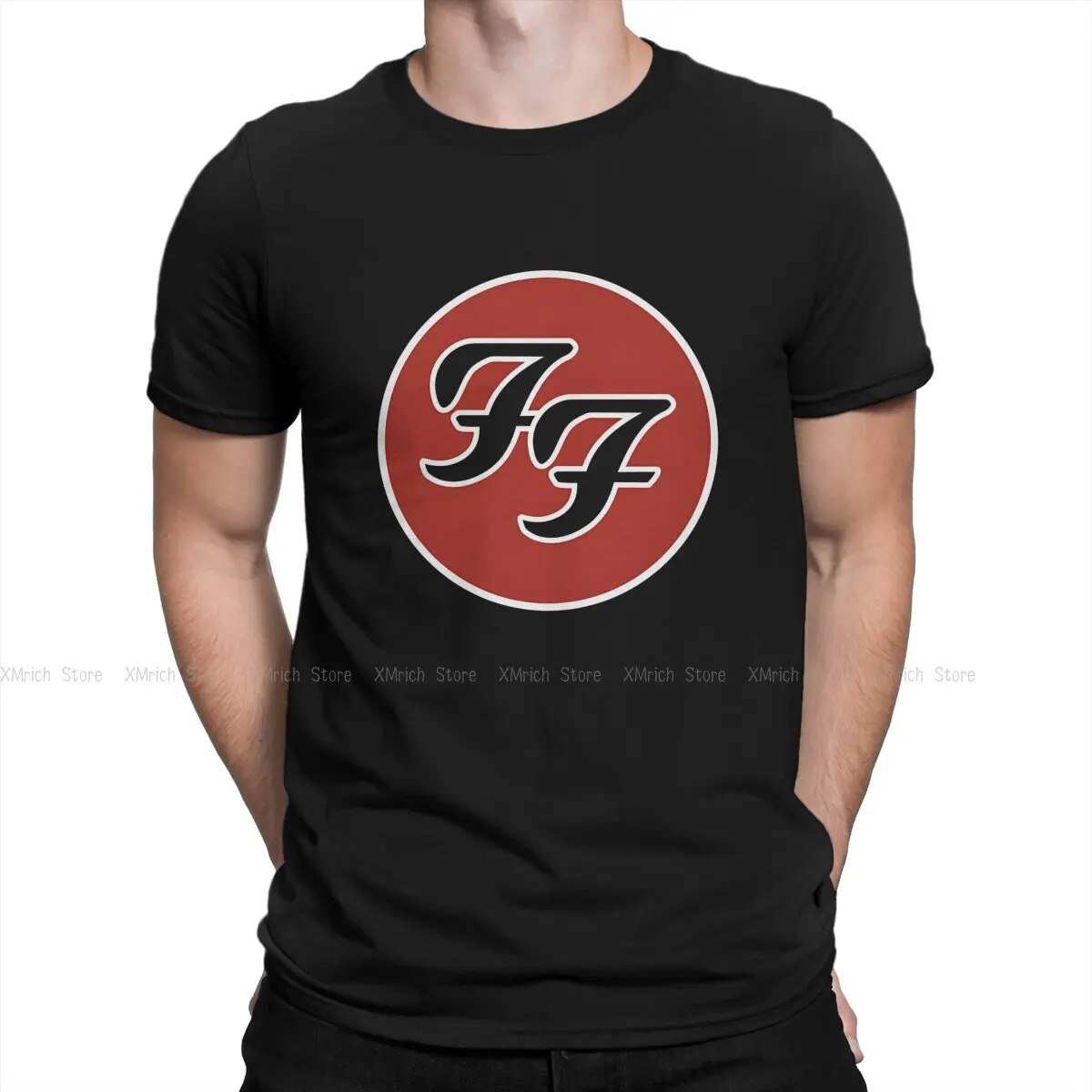 F-Foo Band Fighters Creative TShirt for Men Cool Music Round Collar Pure Cotton T Shirt Hip Hop Gift Clothes OutdoorWear