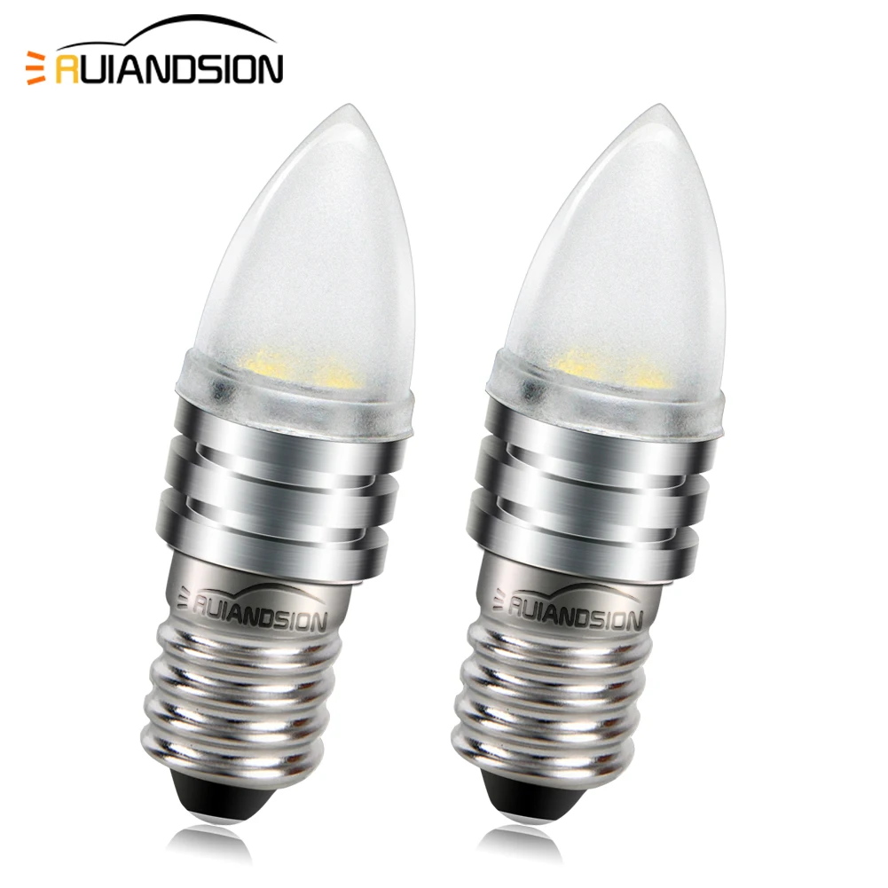 2pcs E10 BA9S Led Bulb T4W Indicator Light AC/DC 6V 6.3V 9V 12V 10-30V 2835 2SMD Machine Instrument Bicycle Light Warm White