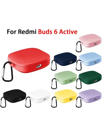 Silicone Case for Redmi Buds 6 Active Cases Wireless Earphone Cover For Xiaomi Redmi Buds6 Active Covers with Hook Accessories