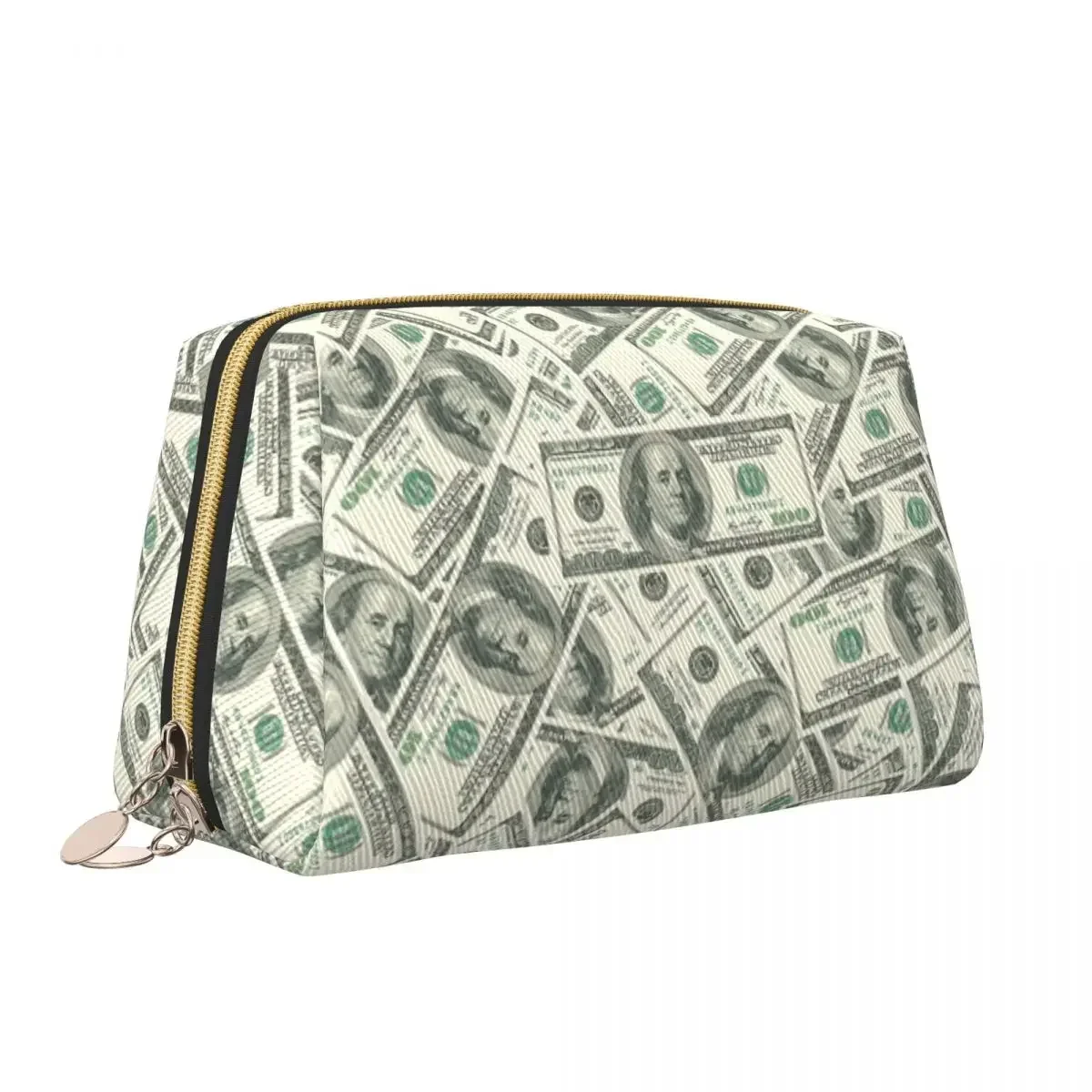 Money Dollars Bitcoin Digital Currency Toiletry Bag Cute Virtual Cosmetic Makeup Organizer Women Beauty Storage Dopp Kit Case