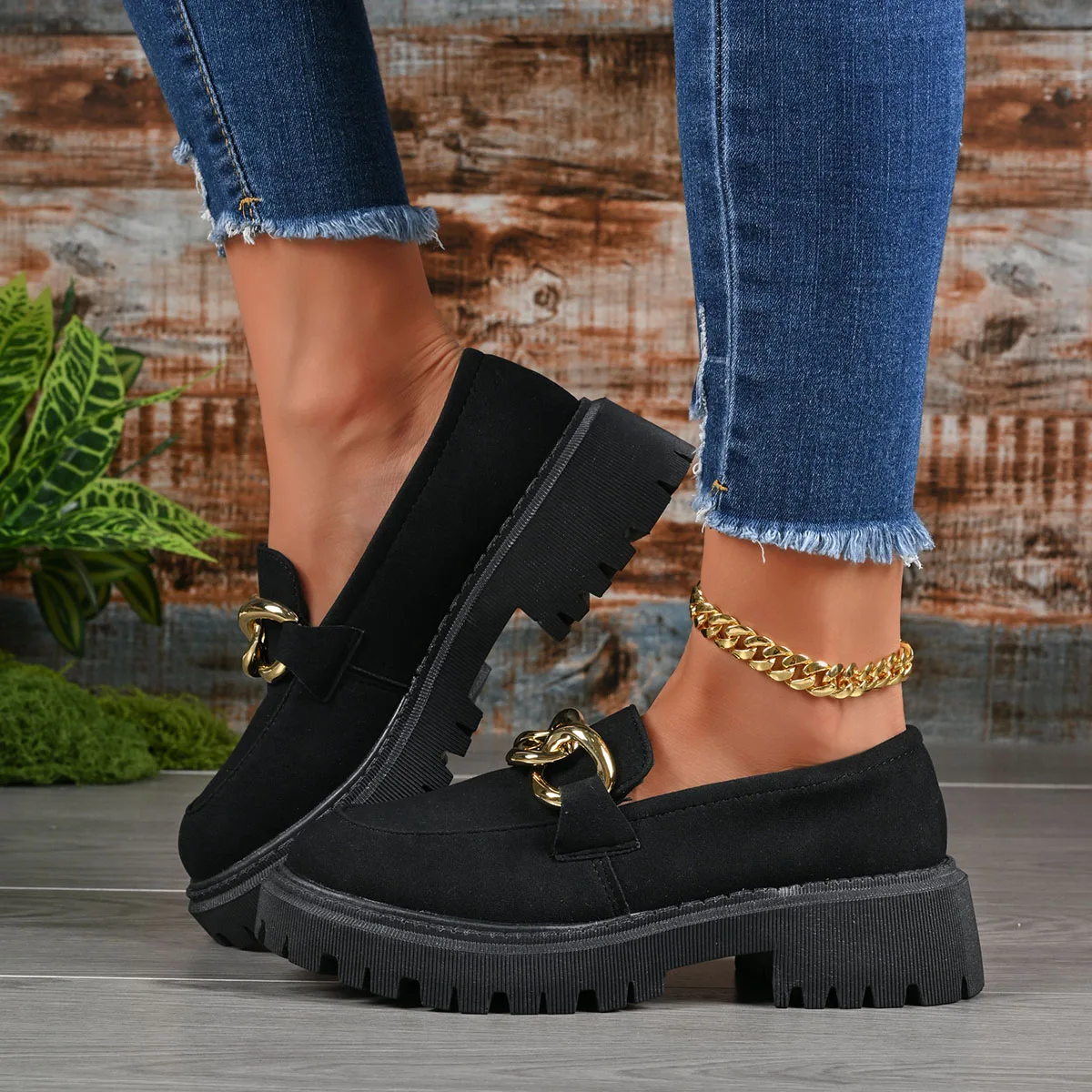 

Женские прогулочные кроссовки без шнуровки на платформе, женская легкая дышащая обувь, женские удобные спортивные лоферы на толстой подошве 2025 года, нескользящие спортивные лоферы