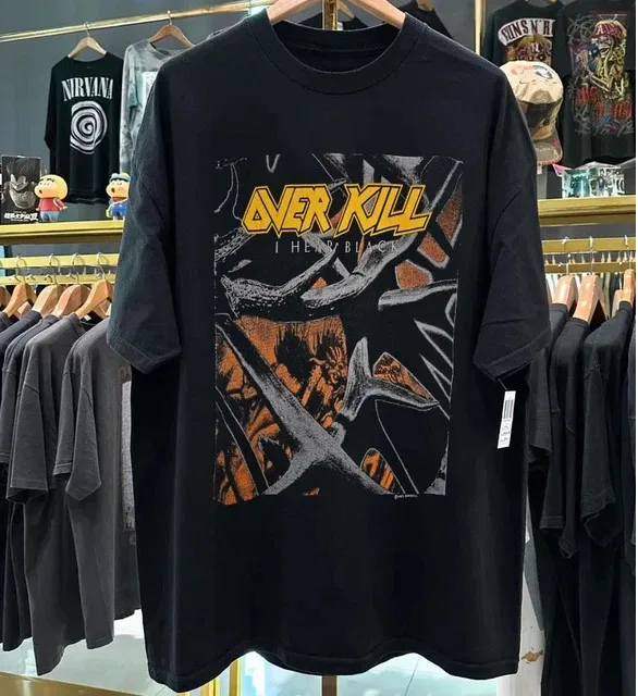 Overkill Band Concert Graphic Black Short Sleeve Unisex T shirt
