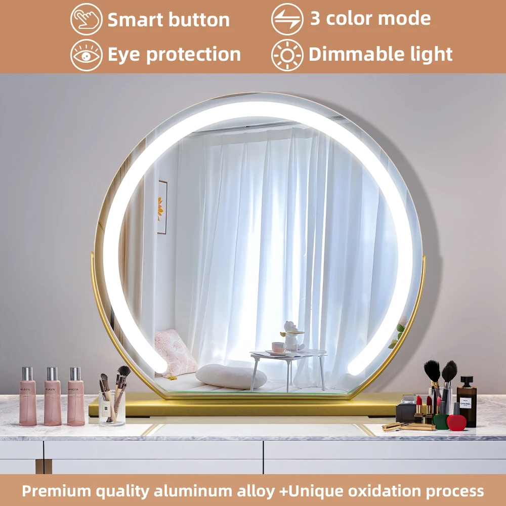 MantoLite Makeup Mirror With Led  Desktop Makeup Mirror Round Mirror With Led s Makeup