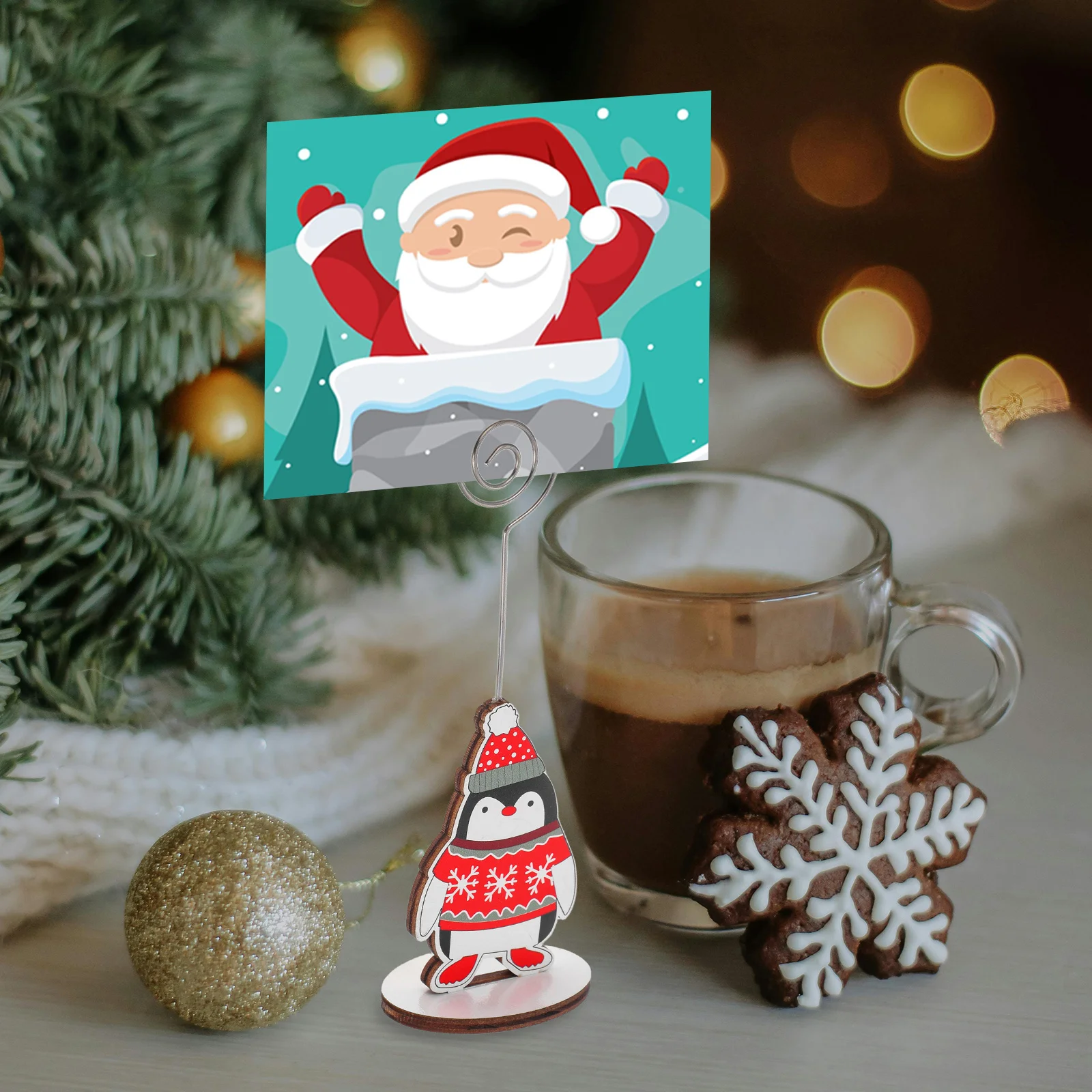 

12Pcs Desktop Note Clip Christmas Holder Xmas Party Message Folder Photo Clip Christmas Holder Message Folder