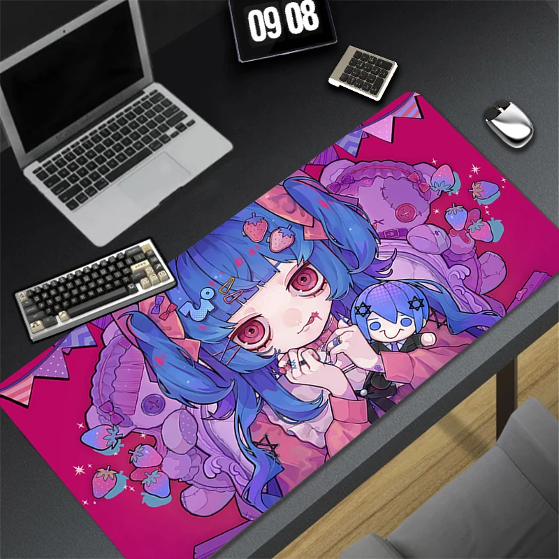 

Игровой коврик для мыши на заказ, нескользящий коврик для компьютера из натурального каучука, коврик для ноутбука с аниме-девушками, настольный коврик для ПК, коврик для клавиатуры