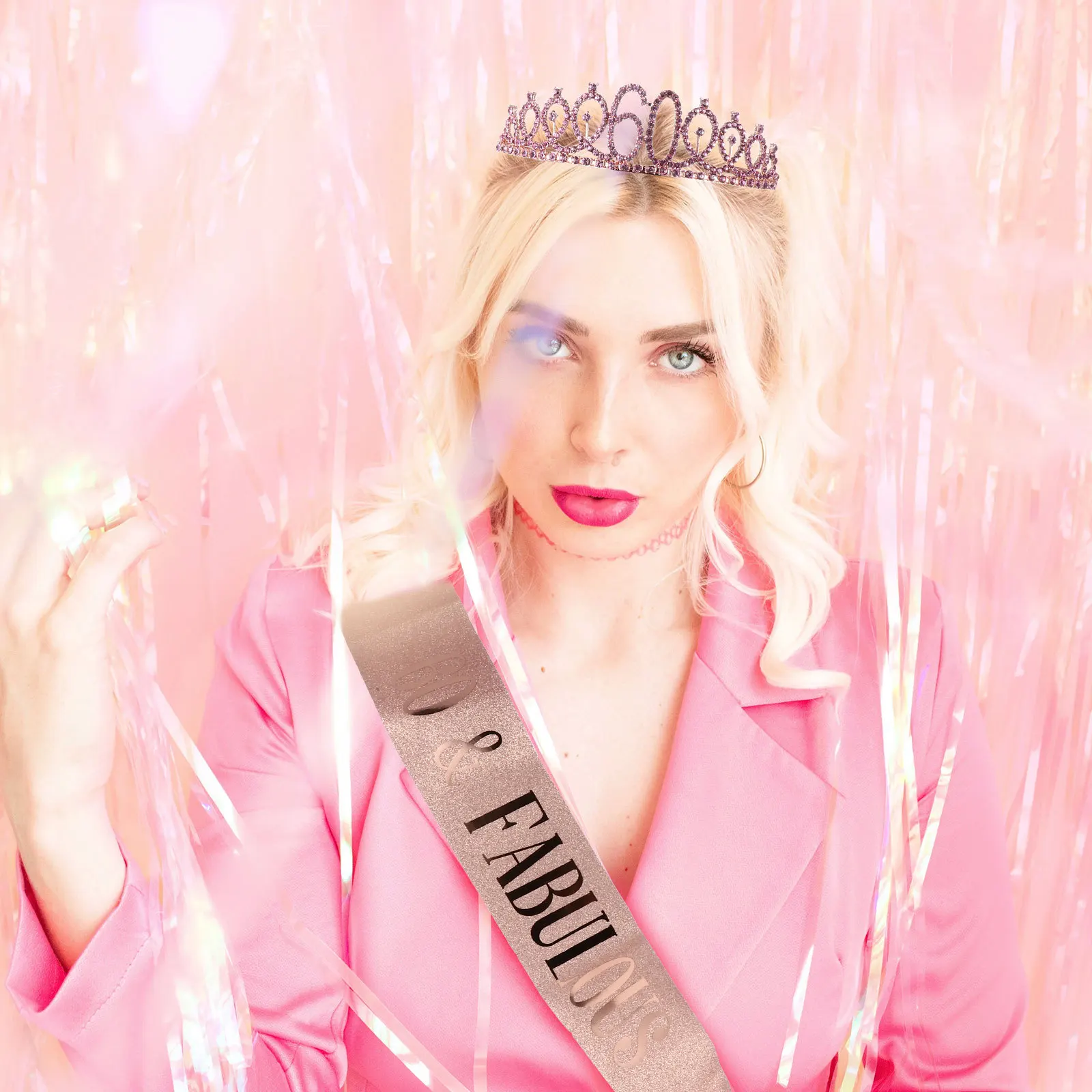 

1Set Birthday Crown Etiquette Belt Party Decoration Suit Includes Crown and Hot Stamping Sash Perfect for Celebration Gift