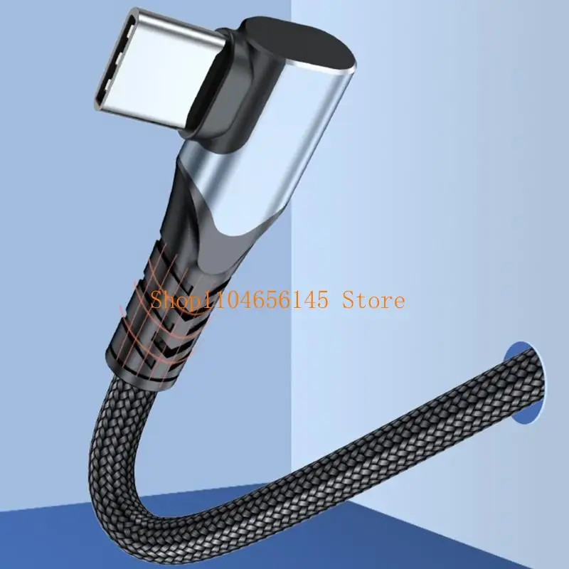 5asd USB C ذكر إلى نوع C تمديد كابل شحن البيانات الزاوية اليمنى نوع C USB C كابل شحن سريع 100 واط #2