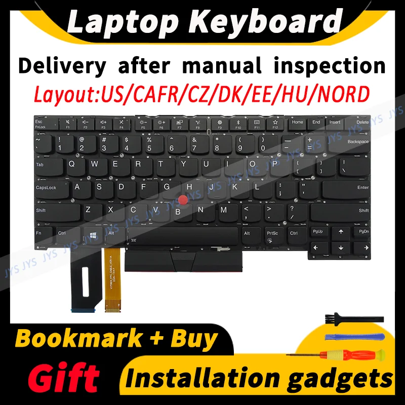 Сменная Клавиатура для ноутбука Lenovo ThinkPad T490S/T495S/P1 Gen1 Gen2/X1 Extreme Gen1 Gen2/T13S US/CAFR/CZ/DK/EE/HU/NORD