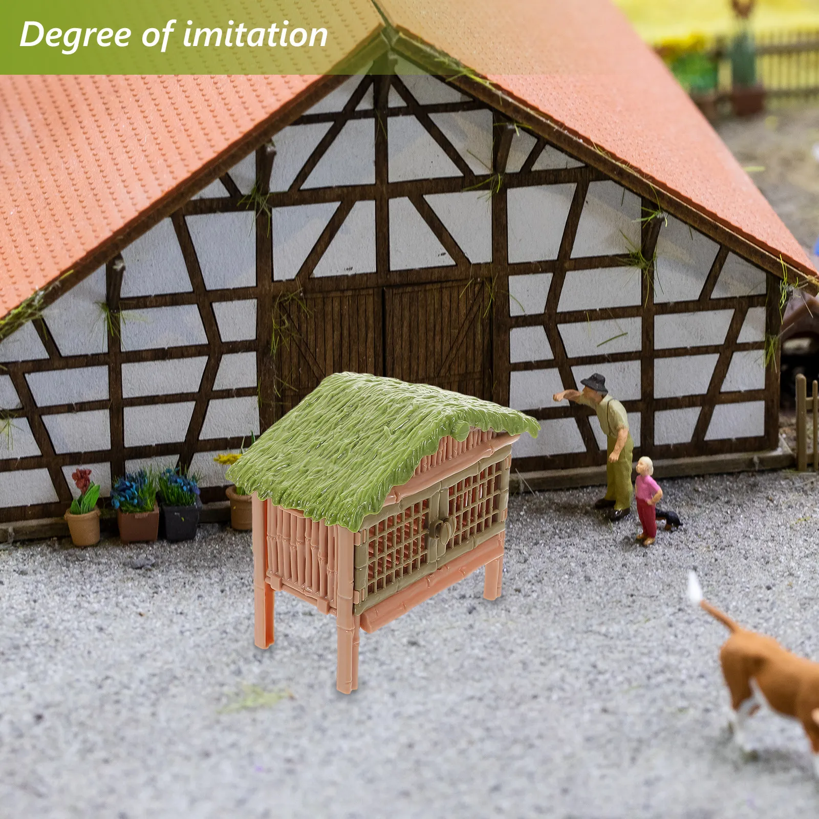 Chicken Coop Farm Scene Fence Set Bunny Cage Realistic Educational Preschool Farm Playset Interactive Country Farmhouse