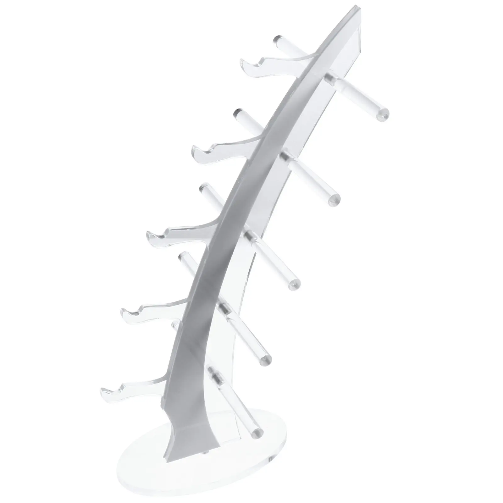 1Pcs Premium Clear Acrylic Eyeglasses Rack Creative Sailboat Design 5-Pair Capacity Smooth Surface Stable Base Decorative