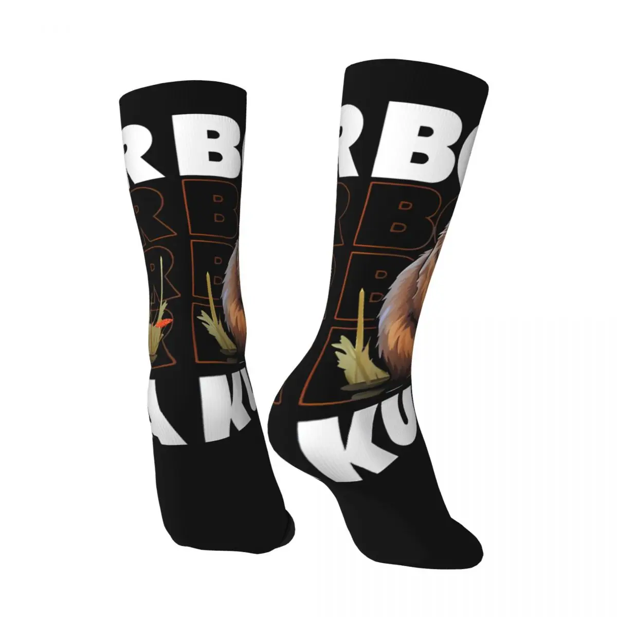 Happy Funny Men's compression Socks Slick As Grease Vintage Harajuku Bobr Kunwa Funny Beaver Hip Hop Novelty Casual Crew Crazy