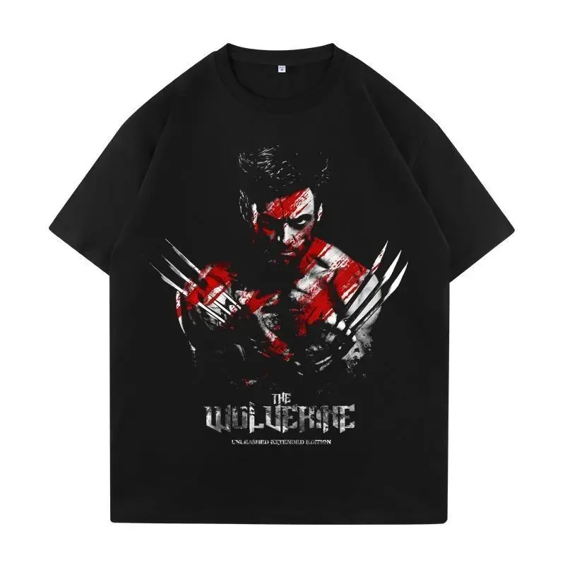 

Wolverine Fight To The Death T-shirt Movie Same Heavy Men and Women Same Pure Cotton Loose Short Sleeves Sports and Leisure Top