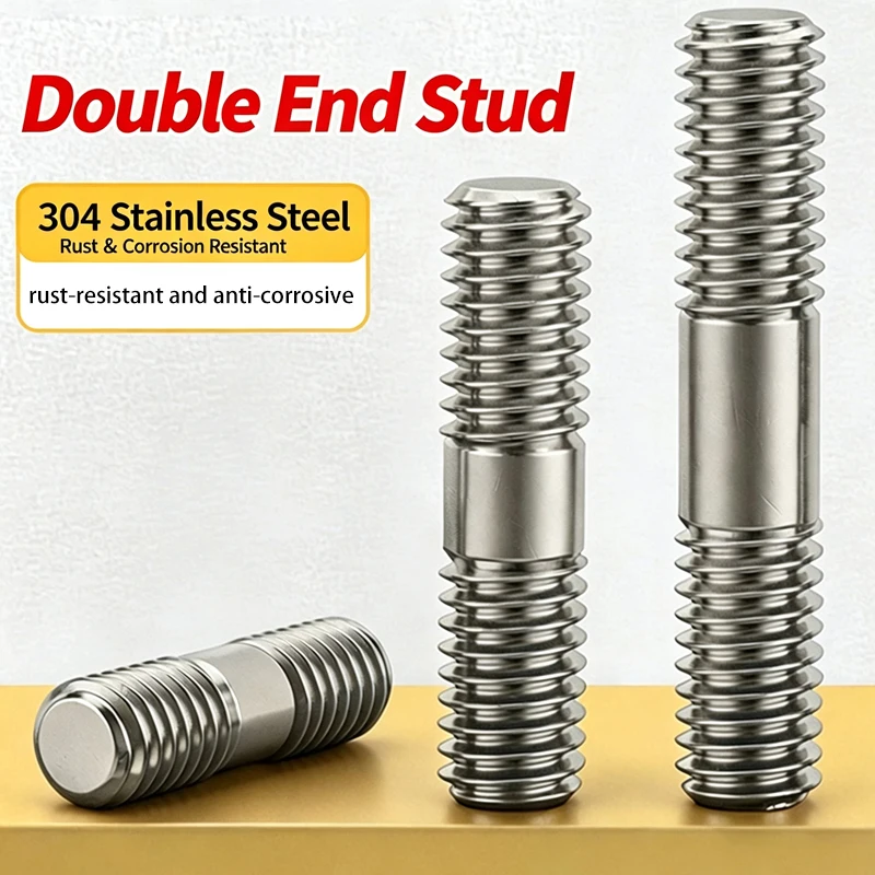 5-20Pcs GB901 304 Stainless Steel Extra Long Stud Bolts, Equal Double Thread Through Wall Threaded Rods M3 M4 Household Hardware