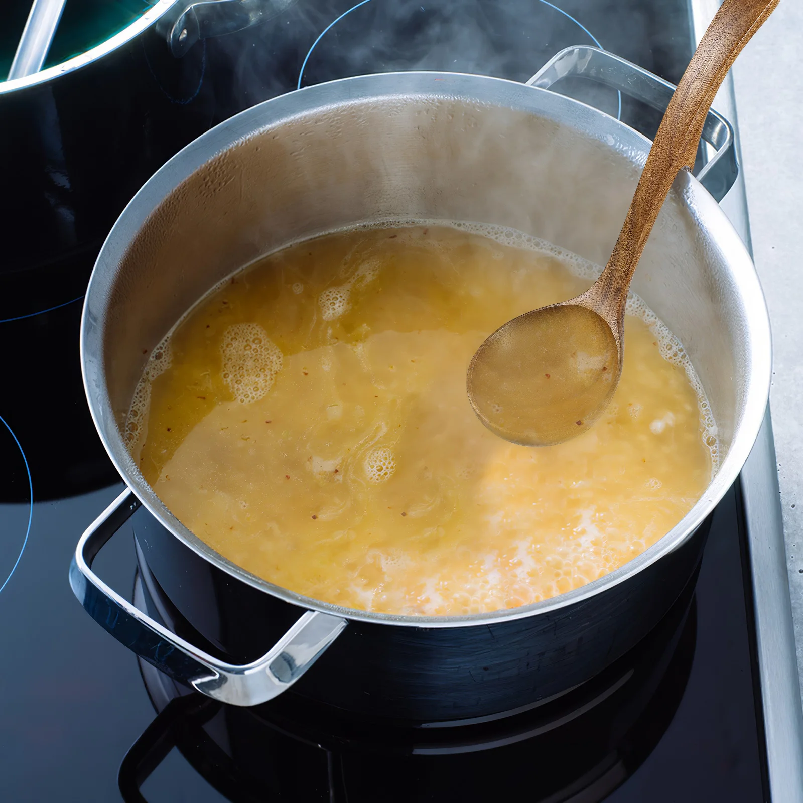 

Wooden Ladle Acacia Wood Long Handle Non-Stick Cooking Spoon Wooden Kitchen Spoon Serving Stirring Soup Ladle Soup Ladles