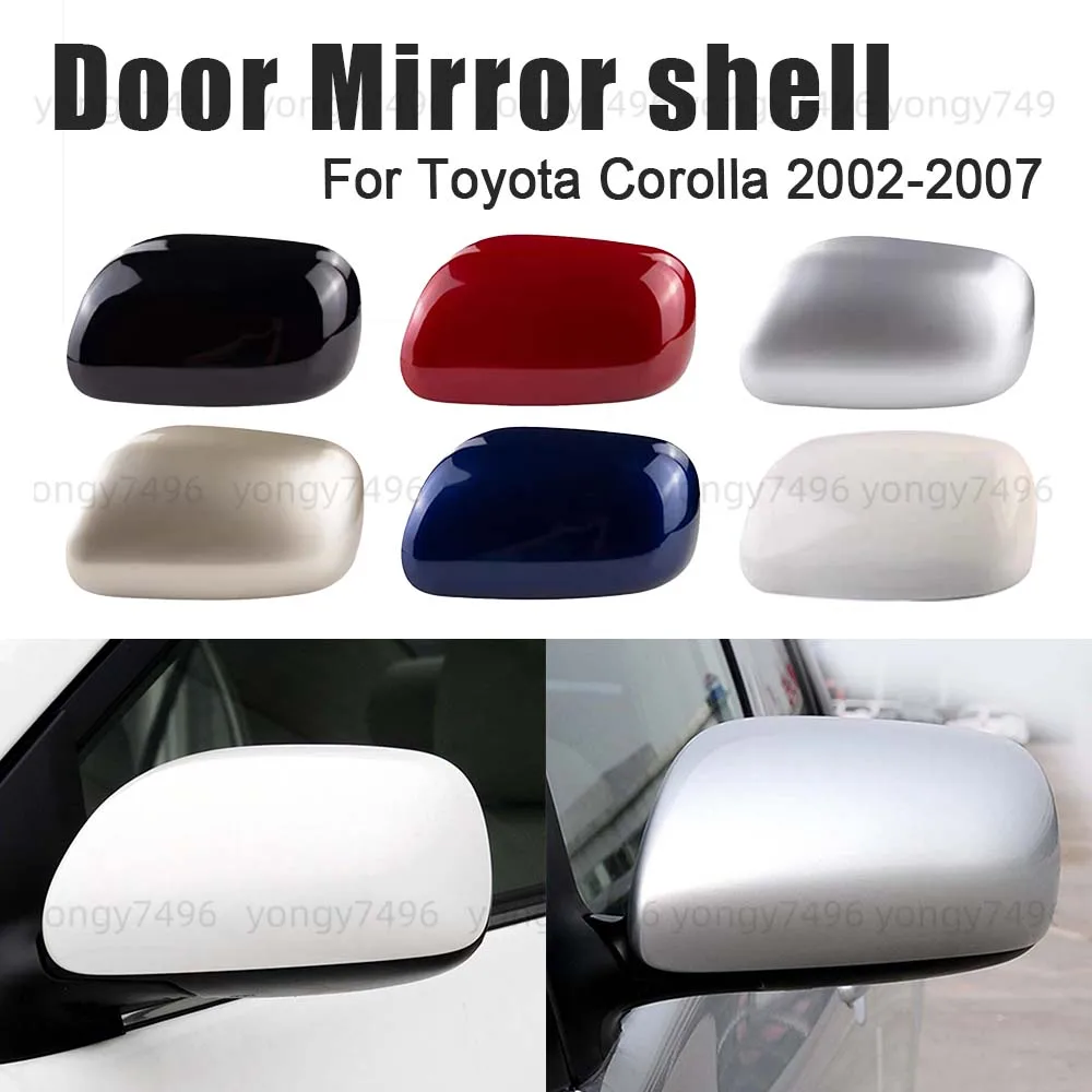 Silver White Black Blue Protective Cover Door Mirror Shell For Toyota Corolla 2002-2007 Lens Car Rearview Accessories Metallic