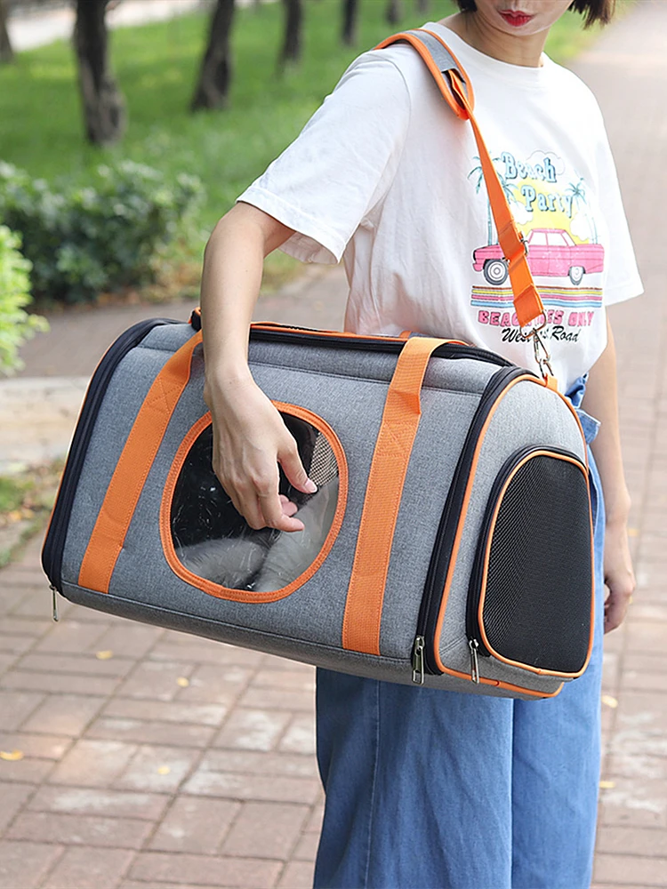 

Portable Pet Carriage Bag Travel Outing Transparent Pet Bag Reinforced Small Dog Dog Bag Pet Transport Cage Car Ride