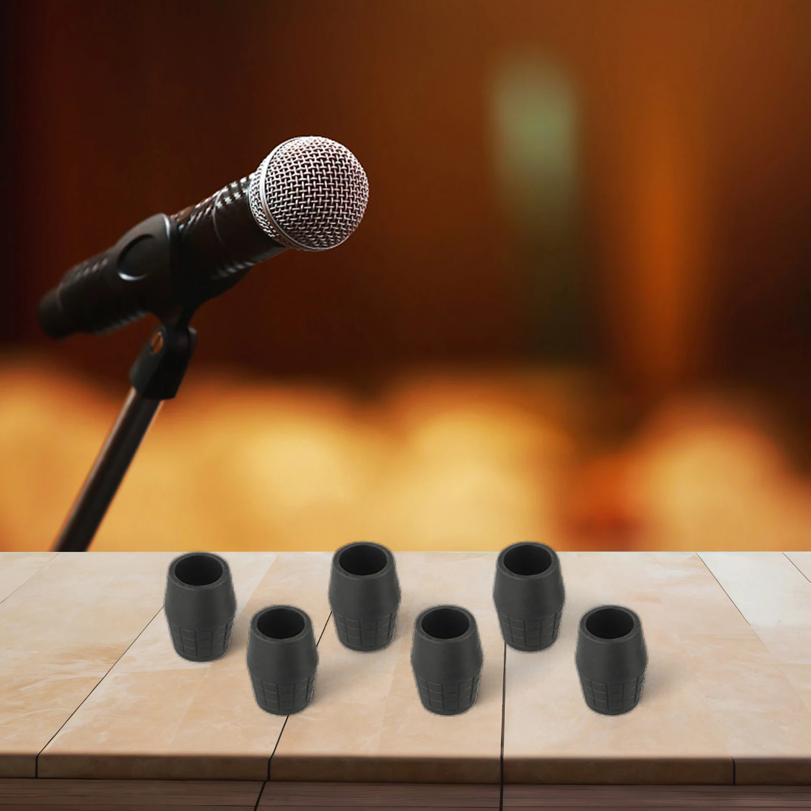 

6pcs Microphone Stand Foot Pads Anti-slip Protector Cap Cover Rubber Microphone Rack Stand Pads For Microphone Stand Accessories