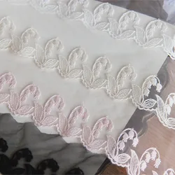 5 yard Diy Clothing Lace Cotton Embroidery Lace Lily of The Valley Embroidery 6cm Wide