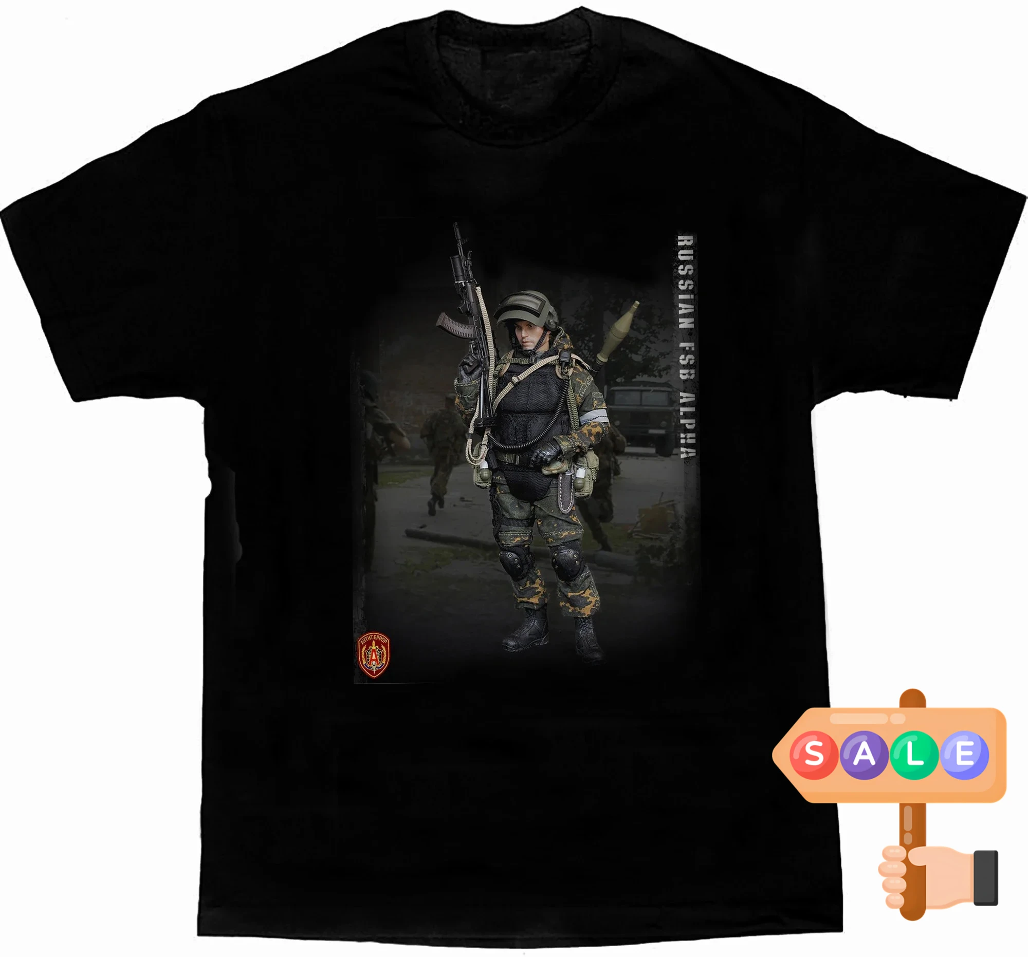 Summer Men's Casual T-shirt Russian Federal Security Service Spetznaz Anti-terrorism Alpha Special Forces Cotton Short Sleeve O-