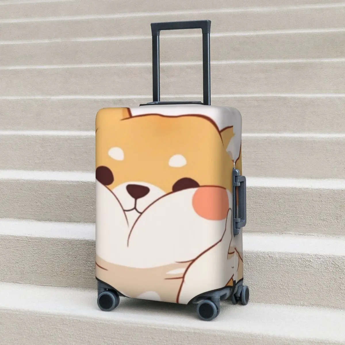 Kawaii Anime Shiba Inu Valise Cover, Cute Manga Cover, Esthétique, Pratique, Voyage, Protection, Bagages, Accessoires, Vacances