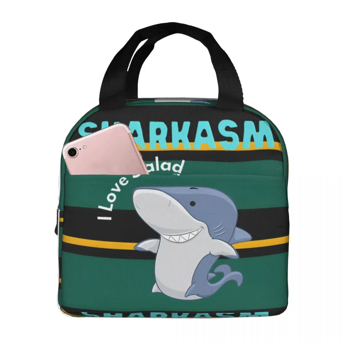 Female Picnic Storage Salad Large S-Shark Tale Tote Lunch Box Bag For Outdoor