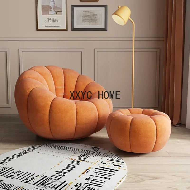 

Lazy Single Sofas Lamb Velvet Luxury Living Room Single Balcony Leisure Pumpkin Swivel Modern Sofs Cama Home Furniture